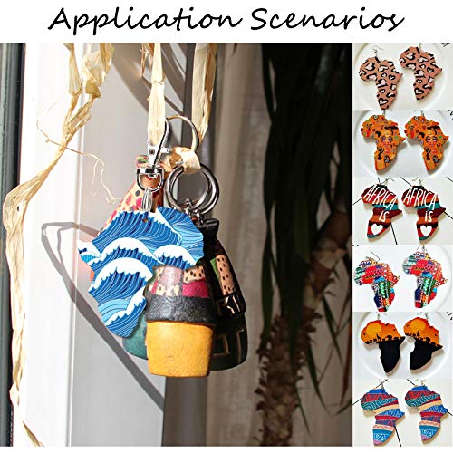 PH PandaHall 150pcs African Map Earring, Wood Earring Blanks Africa Shape Dangle Laser Cut Wooden Earring with Earring Hooks and Jump Rings for PH PandaHall