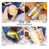 JR.WHITE Metallic Markers Pens, Silver and Gold Paint Pens, Value Set of 12 Metallic Pens for Black Paper, Glass, Rock Painting, Halloween Pumpkin, JR.WHITE