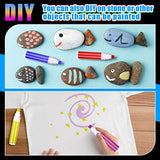 Sabary 10 Pcs Refillable Paint Markers 10 mm Empty Acrylic Markers Blank Flat Head Graffiti Markers White Fillable Paint Pen with 5 Pcs 3 ml Dropper Sabary