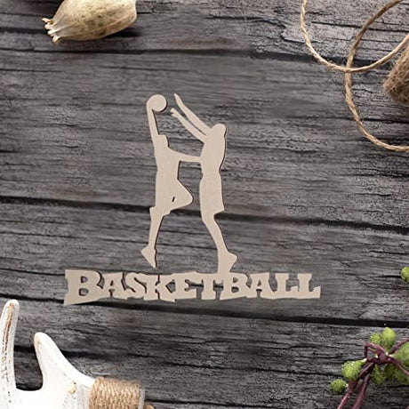 Basketball Players Silhouette Wood Craft Unfinished Wooden Cutout Art DIY Wood Signs Inspirational Wall Plaque Vintage Wall Art Hanging Decor for Arupkeer