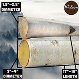 Wilson Decorative White Birch Logs, Natural Bark Wood Home Décor - 17-18" in Length 1.5"-4" Dia. (Set of 6) Wilson