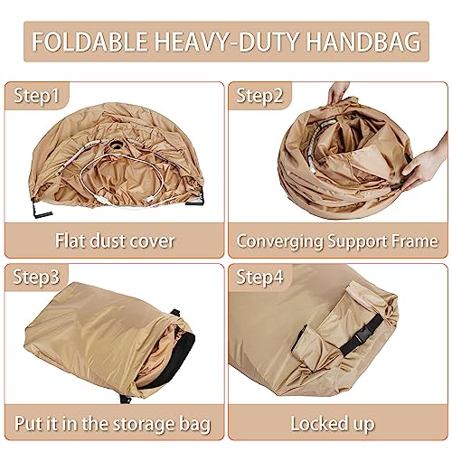 Tredre Lighted Dust Solution for Miter Saws, Wood Work Shop Vacuum System, Accessory Holes, Come with Storage Bag Khaki - 50" L x 30" W x 40" H Tredre