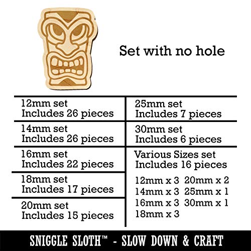 Hawaiian Tiki Head Mini Wood Shape Charms Jewelry DIY Craft - 20mm (15pcs) - No Hole Sniggle Sloth