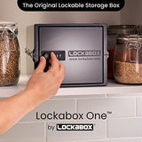 Lockabox One™ | Compact and Hygienic Lockable Storage Box for Food, Medicines, Tech and Home Safety | One Size 12 x 8 x 6.6 inches externally (Jet) Lockabox