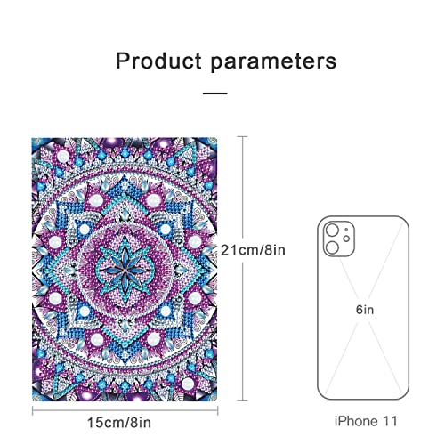 5D DIY Special Shape Diamond Painting Notebook Embroidery Sketchbook Diamond Painting Mosaic A5 Sketchbook Journal Notebook Rhinestone Art Hand Craft WoodArtSupply