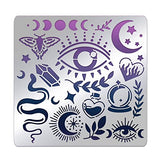 BENECREAT Witchcraft Theme Stencils 6x6 Inch The Devil's Eye Snake Moon Stainless Steel Stencil for Drawings and Woodburning, Engraving and BENECREAT