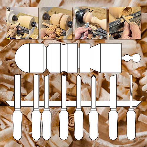 DEEFIINE 8pcs HSS Wood Turning Tools Lathe Chisel kit with Beech handle DEEFIINE