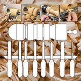 DEEFIINE 8pcs HSS Wood Turning Tools Lathe Chisel kit with Beech handle DEEFIINE