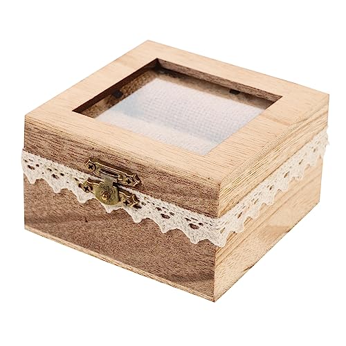 Holibanna Box engagement ring box travel container watch storage case Ring Bearer Cushion Wedding Ring Case unfinished wood necklace ring holder Ring Holibanna