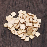 Amosfun 200 Pcs 10mm Wooden Coasters Wood- Burning Blanks Blank Tiles for Crafts Rounds Unfinished Plank Squares Craft- Square Wood Slices Blank Wood Amosfun