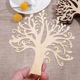 WINOMO Blank Wooden Wood Shapes Family Tree Wooden Craft Tree Embellishments for DIY Crafts - 10pcs WINOMO