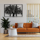 3 Panels Family Tree Metal Wall Decor Tree of Life Metal Wall Art, Home Bedroom Living Room Decor 3D Wall Art 3 Panels Family Tree Metal Wall Decor DEKADRON