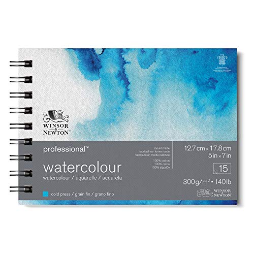 Winsor & Newton Professional Watercolor Paper, Wired, 5" x 7", Cold Pressed Winsor & Newton