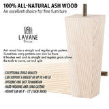 4 inch Unfinished Ash Wood Furniture Legs, LAVANE Set of 4 Mid-Century Modern Pyramid Wooden Replacement Feet with Pre-Drilled 5/16 Inch Bolt & La Vane