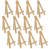 U.S. Art Supply 5" Mini Natural Wood Display Easel (Pack of 12), A-Frame Artist Painting Party Tripod Easel - Tabletop Holder Stand for Small US Art Supply