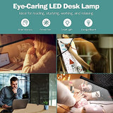 CUHIOY Desk Lamp with Metal Clamp, 3 Colors 10 Lightings LED Desk Light with USB Adapter for Home Office, Eye-Caring Flexible Gooseneck Clip on CUHIOY