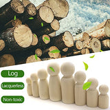 NODG 50 Pieces of Unfinished Wooden peg Dolls, Wooden Puppets,Doll Bodies, Decorative Wooden peg Dolls, Suitable for Children's DIY Crafts, Painting, NODG