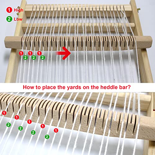 Weaving Loom Kit,Wooden Multi-Craft Weaving Loom Tapestry Loom Large Frame 9.85x 15.5inch,DIY Hand-Knitting Weaving Machinewith Loom Stick Bar for WoodArtSupply