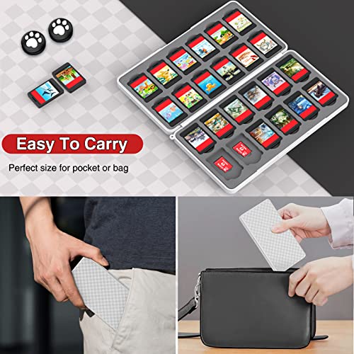 Switch Game Case Storage 24 Games Card and 24 Micro SD Cartridge Slots, Switch Game Holder for Nintendo Switch/OLED/Lite, Portable Switch Game Card CYKOARMOR