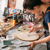 Arteza MDF Wood Slices, 10 Pieces, 5 x 11.8-Inch Circles and 5 x 9.05-Inch Squares, Smooth Unfinished Wooden Pieces, Craft Supplies for DIY Projects, ARTEZA