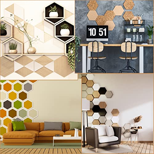 6 Pack Unfinished Wooden Hexagon Cutouts 12 x 10.2 Inch Wooden Hexagon Blanks Slices Natural Wood Hexagon Shape Plaque Board for DIY Crafts Painting AWIZOM