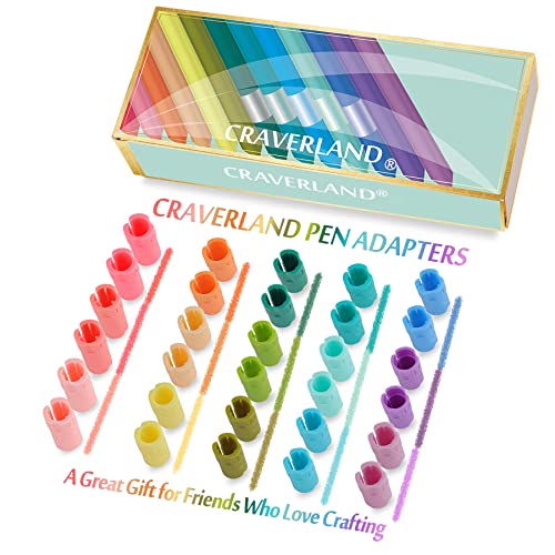 CRAVERLAND Pens Adapters for Cricut - Rainbow Pen Holders for Cricut Explore Air 3 Air 2 Air Maker 3 Maker 2 Maker to Compatible with At Least 40 CRAVERLAND