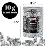 U.S. Art Supply Metallic Foil Schabin Gilding Silver Leaf Flakes - Imitation Silver 10 Gram Bottle - Gild Picture Frames, Paintings, Furniture, U.S. Art Supply
