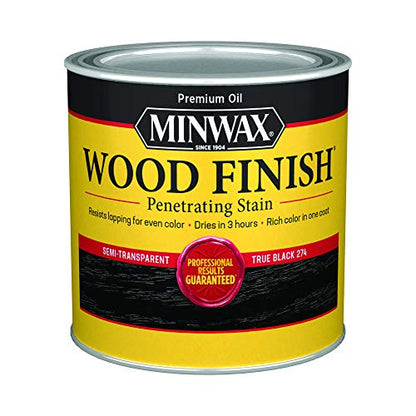 Minwax Wood Finish 227644444, 1/2 Pint, True Black - WoodArtSupply