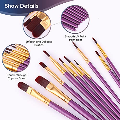 Paint Brushes Set 30 Pcs Paint Brushes for Acrylic Painting Oil Watercolor  Acrylic Paint Brush Artist Paintbrushes for Body Face Rock Canvas Kids  Adult Drawing Arts Crafts Supplies Blue Blue nickel 3