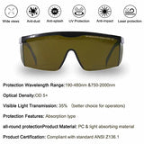 mozeeda Laser Safety Glasses Eye Protection, OD 5+190nm-480nm &750nm-2000nm Wavelength Laser Safety Glasses, Infrared Light for Laser Engraving mozeeda