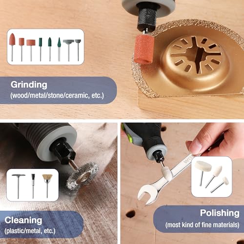 WORKPRO 476PCS Rotary Tool Accessories Kit, Rotary Tool Bits for Easy Cutting, Sanding, Grinding, Carving, Polishing, Drilling and Engraving
