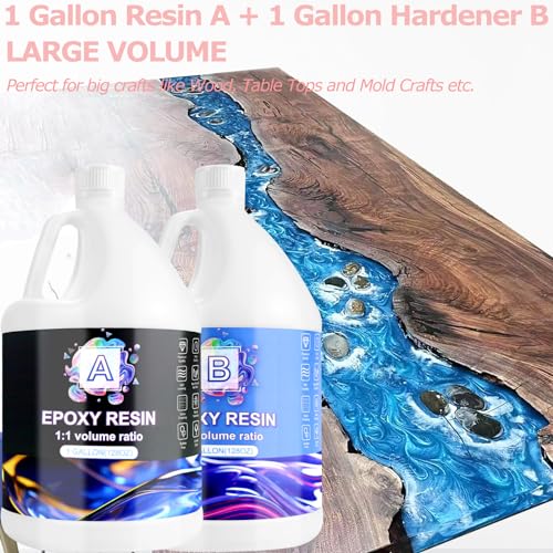  Epoxy Resin Kit for Art & Craft, 1 Gallon(128oz), Odorless, Crystal Clear Epoxy Resin, Jewelry, Earrings, Coasters, Casting, Molding,  Crafting & More