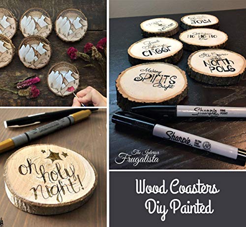 Natural Wood Slices 30Pcs 3.1''-3.5'' Unfinished Wood kit with Pre-drilled Hole, Wood Slices Ornaments for Christmas DIY Rustic Crafts Wooden Circles ilauke