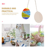 PartyKindom 20pcs Wood Easter Egg Wood Craft Ornaments Unfinished Wood Cutout Easter Eggs for Kids Egg Wood DIY Crafts Cutouts Eggs Shape Wood PartyKindom