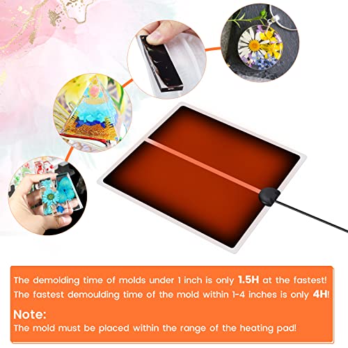 Epoxy Resin Heating Mat, Resin Curing Machine with Cover Timer, Quick Dry Tool Set Heater Coaster for Silicone Molds mCare