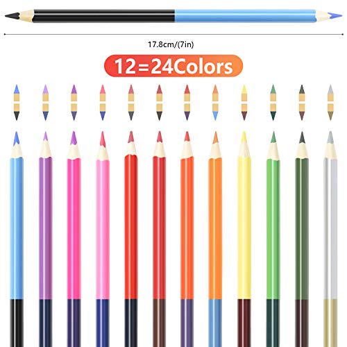 HomeMall Drawing Sketching Pencils Set, 37 Packs Art Kit with Sketchbook Draw Pencils Dual Ended Color Pencil Eraser Sharpener Pencil Bag for Kids