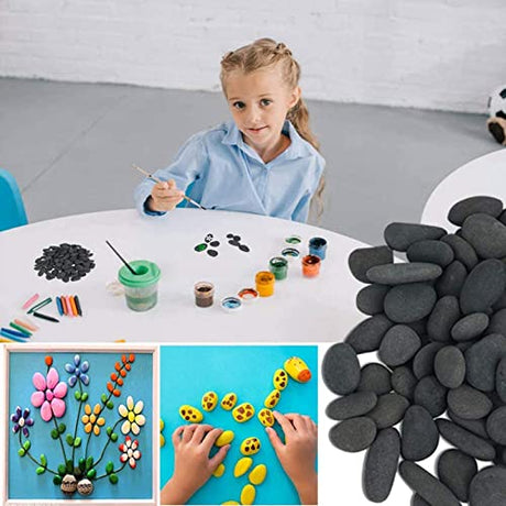 300PCS Tiny Painting Rocks, Meilala DIY Pebble Flat & Smooth Rocks for Arts, Crafts, Decoration, Fish Tank,Garden,Hand Picked Stones for Meilala
