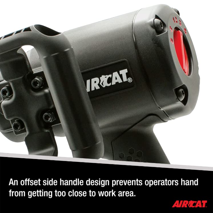 AirCat Pneumatic Tools 1870-P 1-Inch Super Duty Composite Pistol Grip Impact Wrench 2,100 ft-lbs - WoodArtSupply