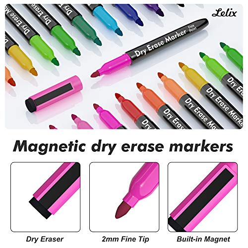 Lelix Fabric Markers, 30 Permanent Colors Dual Tip Fabric Pens for Writing Painting on T-shirts Clothes Sneakers Canvas Pillowcases, Child Safe 