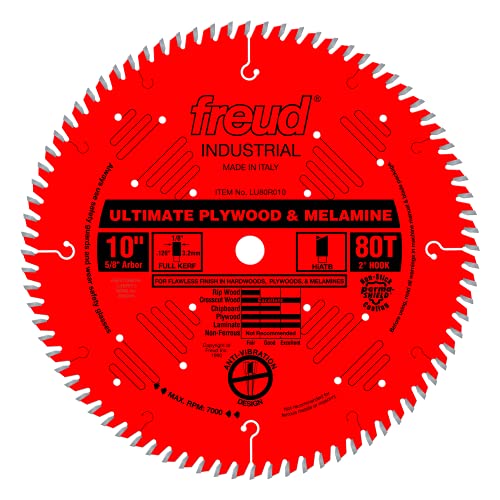 Freud LU80R010: 10" Ultimate Plywood & Melamine Blade - WoodArtSupply