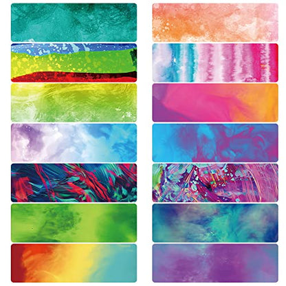 Watercolor Infusible Transfer Ink Sheets, 14 Pcs 4.5x12" Pre-inked Sublimation Paper for DIY T- Shirts, Mug Heat Press, Coaster Blank