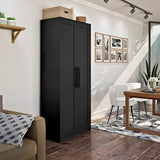 Prepac Elite Tall Black Storage Cabinet with 5 Shelves - Functional and Stylish Design Prepac