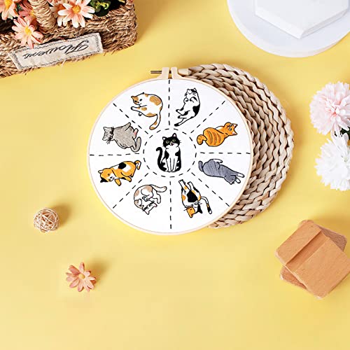 Louise Maelys Cats Embroidery Kits for Beginners with Cute Animals Pattern,Adults Starter Cross Stitch Kit DIY Needlepoint Kits Louise Maelys