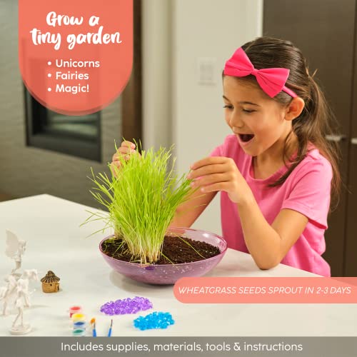 Bryte All-Inclusive My Unicorn Fairy Garden Kit with Fairy Lights & More | Grow Your Own Garden & Play | Great Birthday Gift, DIY Science Kit, STEM BRYTE
