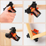 90 Degree Angle Clamps, Woodworking Corner Clip, Right Angle Clip Fixer, Set of 4 Clamp Tool with Adjustable Hand Tools (orange+black) GYUEE