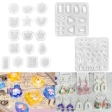 RESINWORLD Multi Piece Dangle Earrings Silicone Mold + 16pcs Variety Geometric Pendant Silicone Molds with Hanging Hole ResinWorld