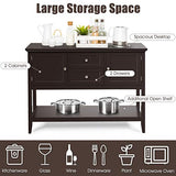 Giantex Buffet Sideboard, Wood Storage Cabinet, Console Table with Storage Shelf, 2 Drawers and Cabinets, Living Room Kitchen Dining Room Furniture, Giantex