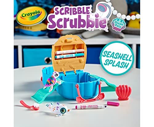 Crayola Scribble Scrubbie Pets, Ocean Animals Playset, Color & Wash Creative Toy, Gift for Kids, Age 3-6 Crayola