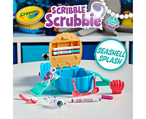 Crayola Scribble Scrubbie Pets, Ocean Animals Playset, Color & Wash Creative Toy, Gift for Kids, Age 3-6 - WoodArtSupply