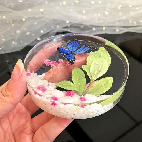 RESINWORLD 8 Pack Deep Coaster Molds, Square Round Coaster Resin Molds, Small Coaster Silicone Molds for Resin Casting, for Flower Bouquet ResinWorld